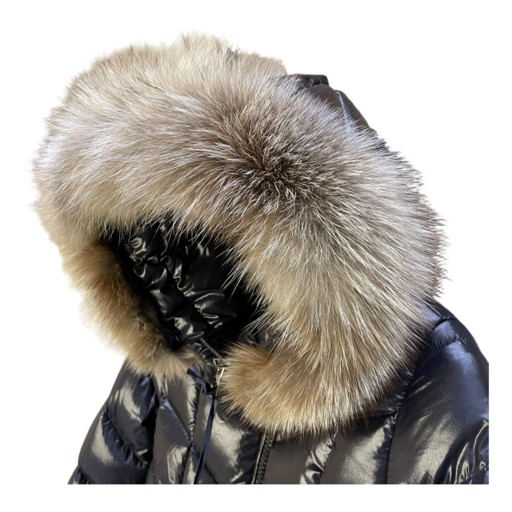 Moncler Fulmarus Chevron-Quilted Hooded Puffer Coat | Black | Premium Down