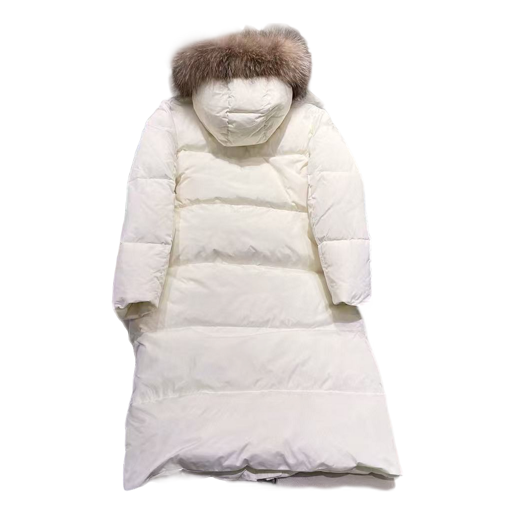 Moncler Marrionnier Long Puffer Coat | Ivory | Premium Down
