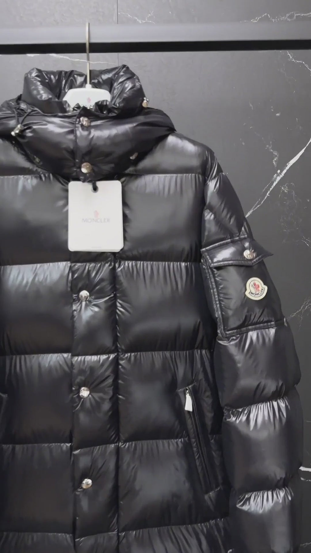 Moncler Hanoverian Glossy Hooded Long Puffer Coat | Premium Down | High-Shine Finish