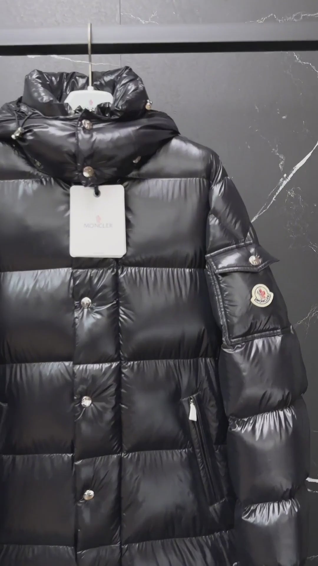 Moncler Hanoverian Glossy Hooded Long Puffer Coat | Premium Down | High-Shine Finish