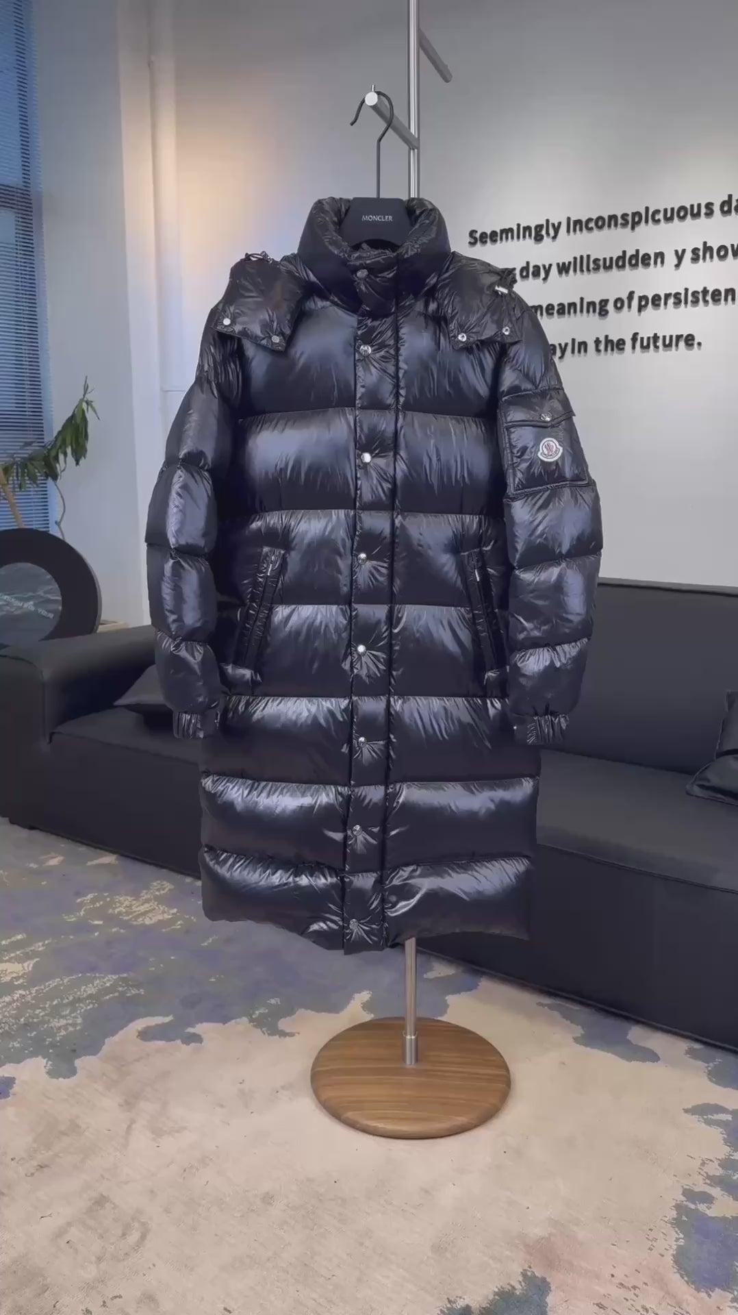 Moncler Hanoverian Glossy Hooded Long Puffer Coat | Premium Down | High-Shine Finish