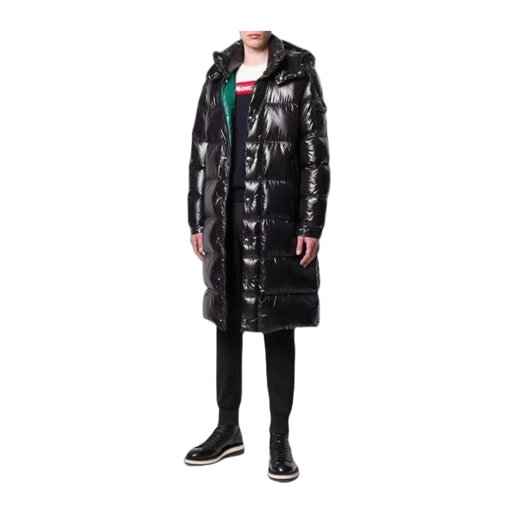 Moncler Hanoverian Glossy Hooded Long Puffer Coat | Premium Down | High-Shine Finish
