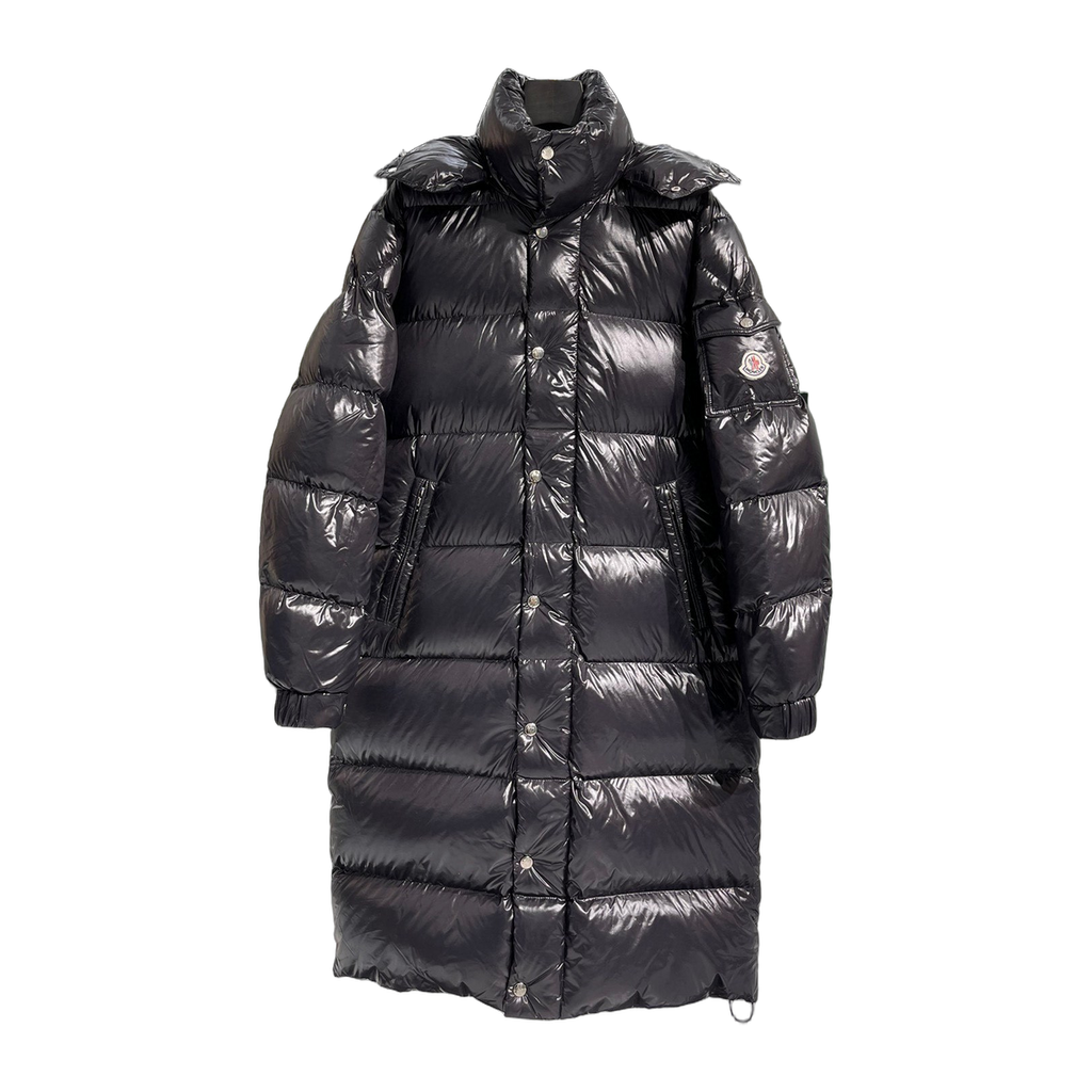 Moncler Hanoverian Glossy Hooded Long Puffer Coat | Premium Down | High-Shine Finish