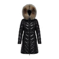Moncler Fulmarus Chevron-Quilted Fur-Trim Long Coat | Premium Down | Fur Trim