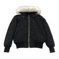 Moose Knuckles Men's Ballistic Shearling-Trim Bomber Jacket | Black | Canadian Down