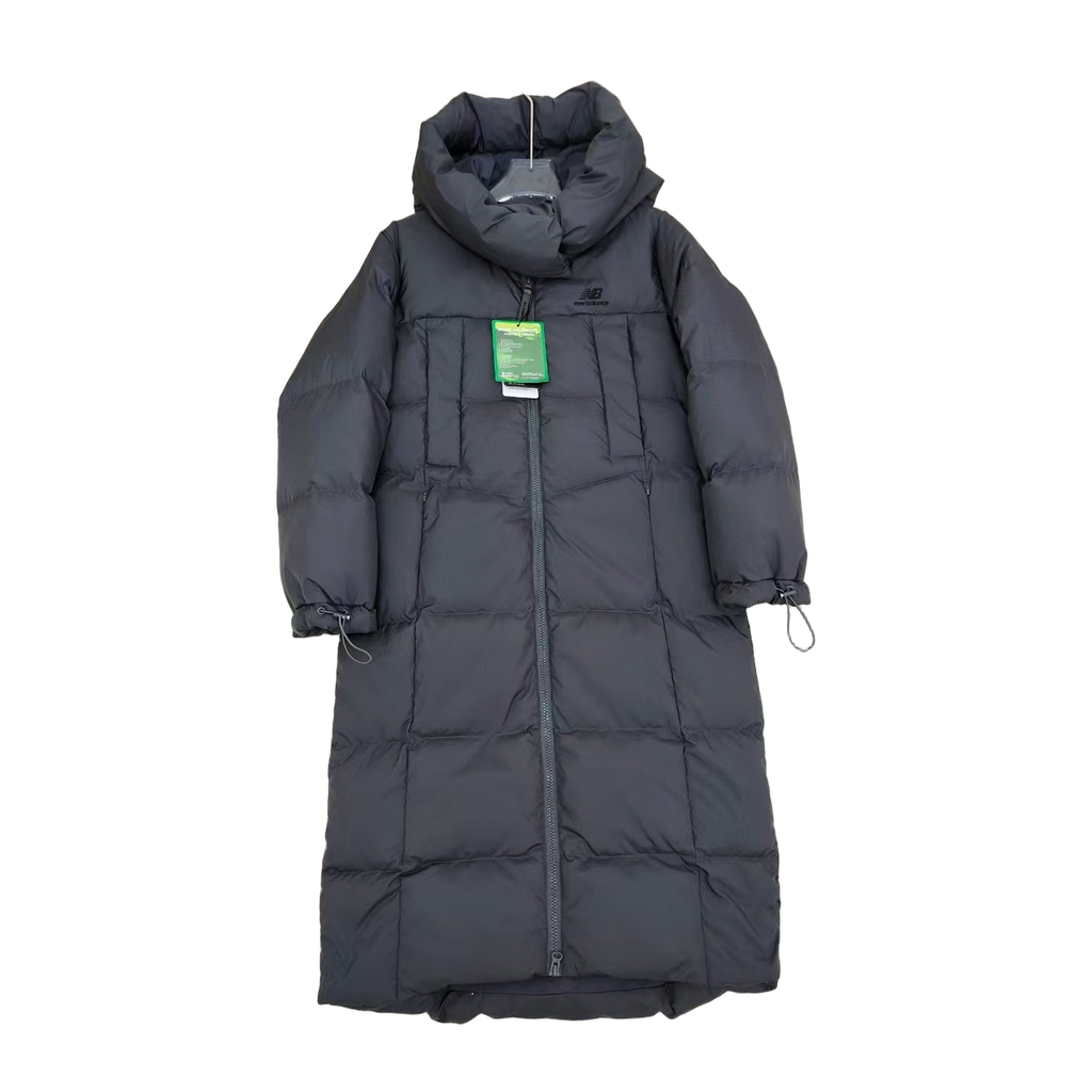 New Balance Hooded Long Puffer Coat | Black | Women's Winter Coat
