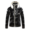 Moncler Contrast-Trim Glossy Hooded Puffer Jacket | Contrast Trim | Glossy Shell