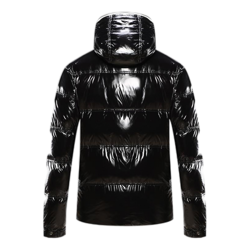 Moncler Contrast-Trim Glossy Hooded Puffer Jacket | Contrast Trim | Glossy Shell