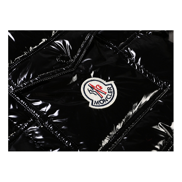Moncler Contrast-Trim Glossy Hooded Puffer Jacket | Contrast Trim | Glossy Shell