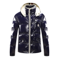 Moncler Contrast-Trim Glossy Hooded Puffer Jacket | Contrast Trim | Glossy Shell