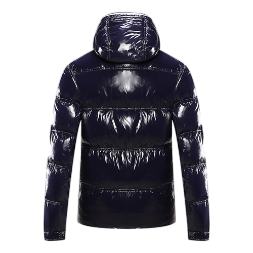 Moncler Contrast-Trim Glossy Hooded Puffer Jacket | Contrast Trim | Glossy Shell