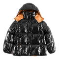 Moncler Copper-Lined Glossy Short Puffer Jacket | Black | Copper Lining | Glossy