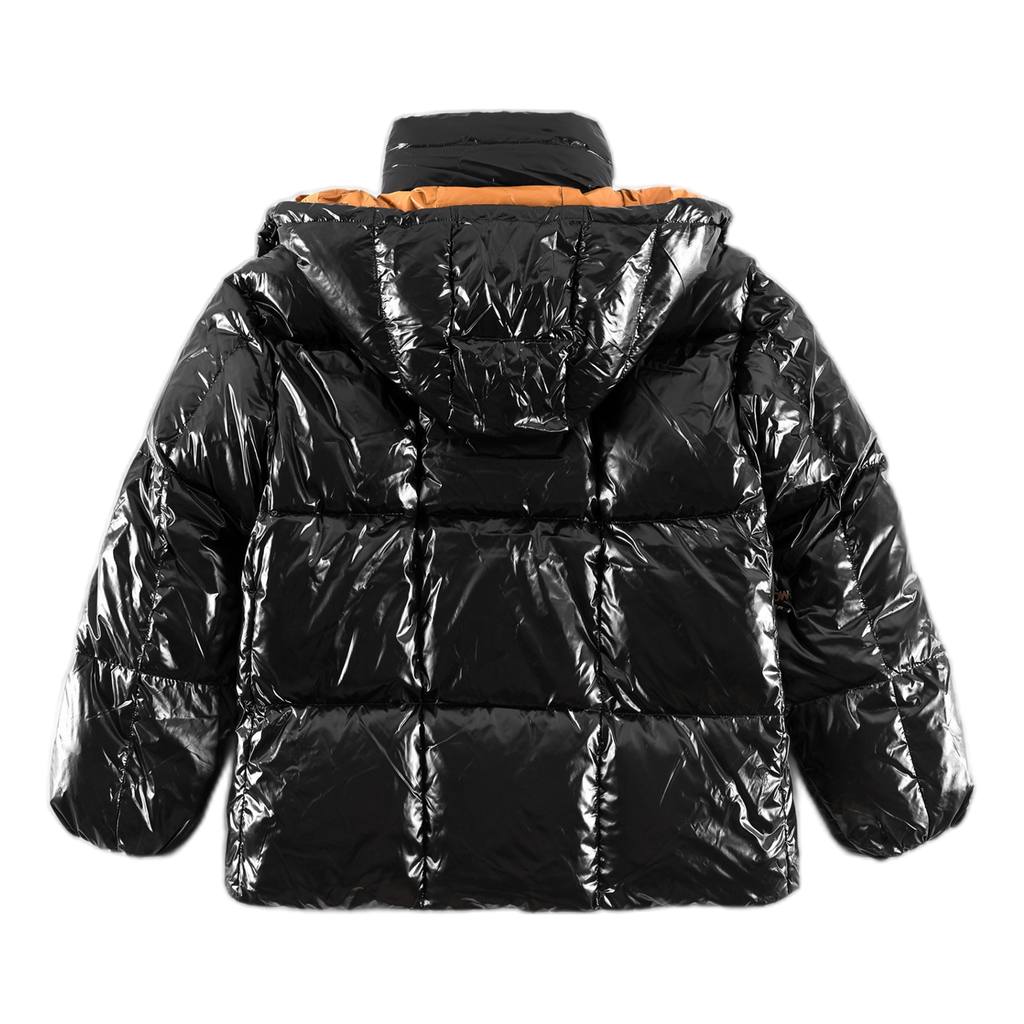 Moncler Copper-Lined Glossy Short Puffer Jacket | Black | Copper Lining | Glossy