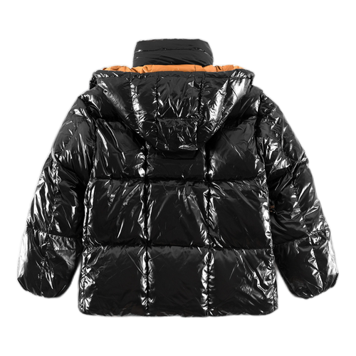 Moncler Copper-Lined Glossy Short Puffer Jacket | Black | Copper Lining | Glossy