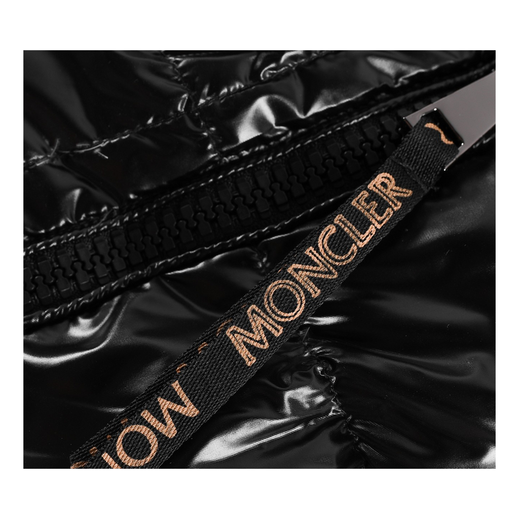 Moncler Copper-Lined Glossy Short Puffer Jacket | Black | Copper Lining | Glossy