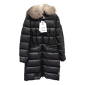 Moncler Four-Pocket Fur-Trim Hooded Long Puffer Coat | Black | Fur Trim