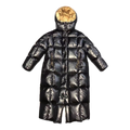 Moncler Gold-Lined Glossy Long Puffer Coat | Black | Gold Lining