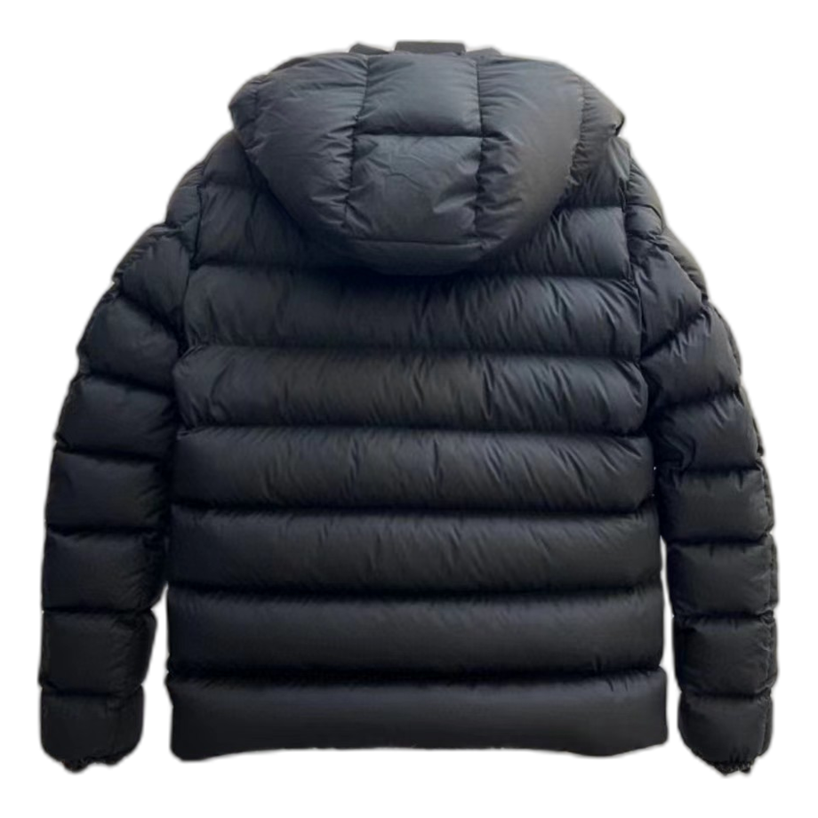 Moncler Vertical-Logo Snap-Front Puffer Jacket | Black | Premium Down