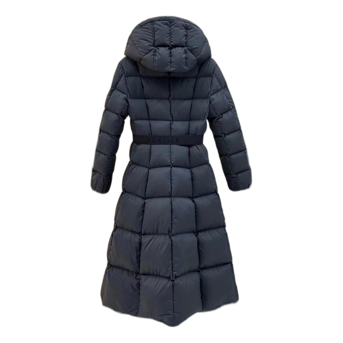 Moncler Drawstring-Hood Fitted Long Puffer Coat | Black | Tailored Fit | Long