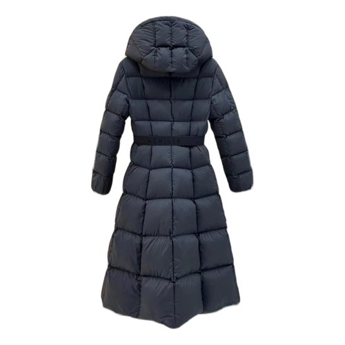Moncler Drawstring-Hood Fitted Long Puffer Coat | Black | Tailored Fit | Long