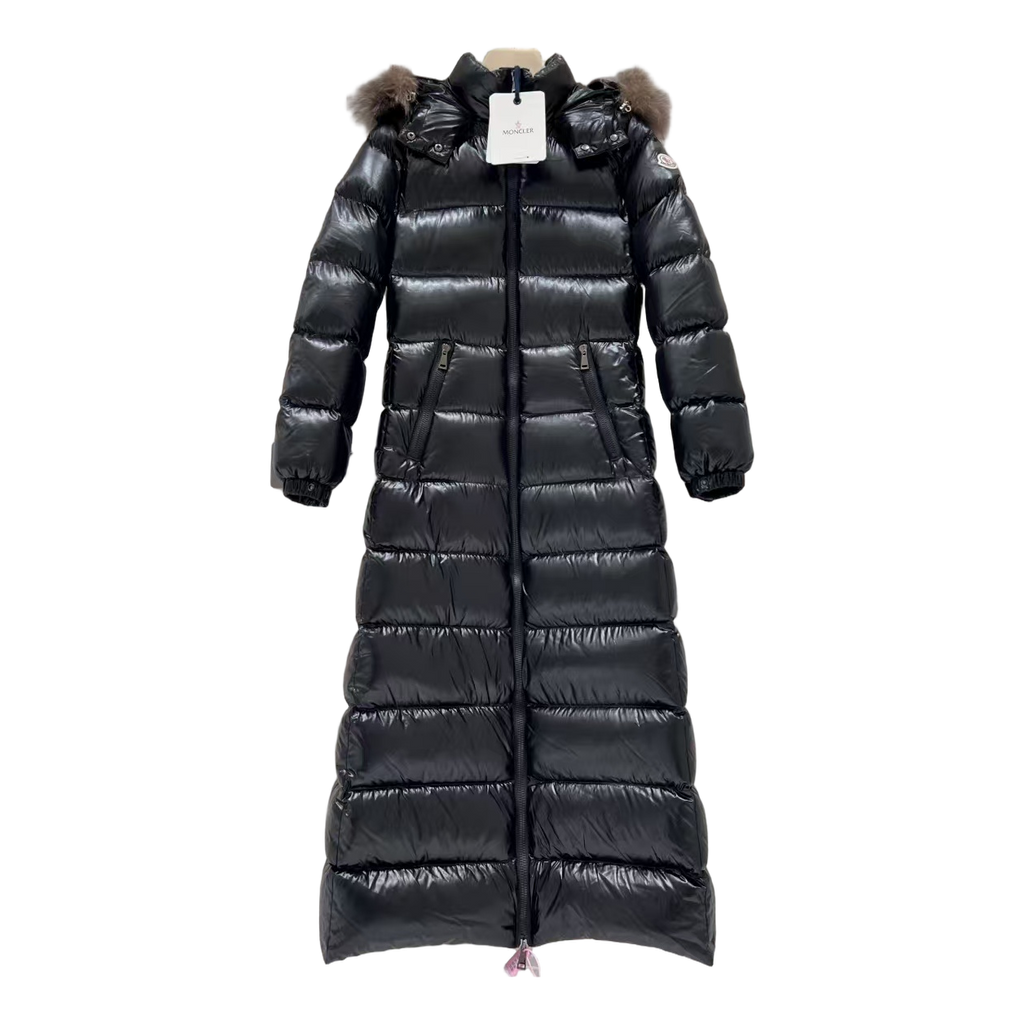 Moncler Hudson Fur-Trim Long Puffer Coat | Premium Down | Fur Trim