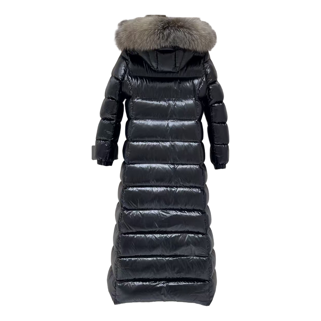 Moncler Hudson Fur-Trim Long Puffer Coat | Premium Down | Fur Trim