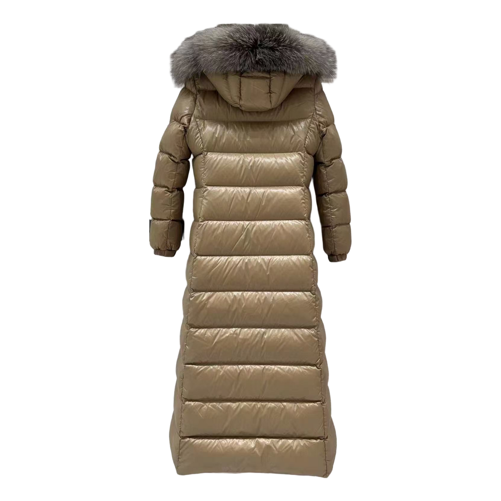 Moncler Hudson Fur-Trim Long Puffer Coat | Premium Down | Fur Trim