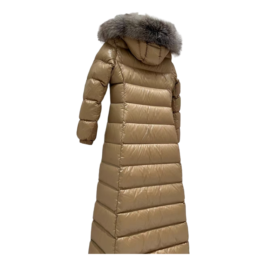 Moncler Hudson Fur-Trim Long Puffer Coat | Premium Down | Fur Trim