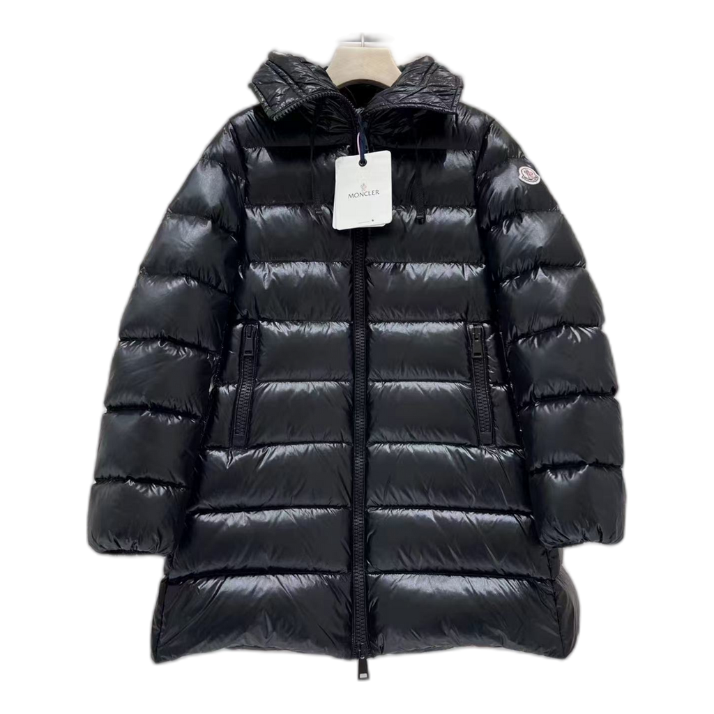 Moncler Suyen Hooded Puffer Coat | Black | Full-Length Premium Down