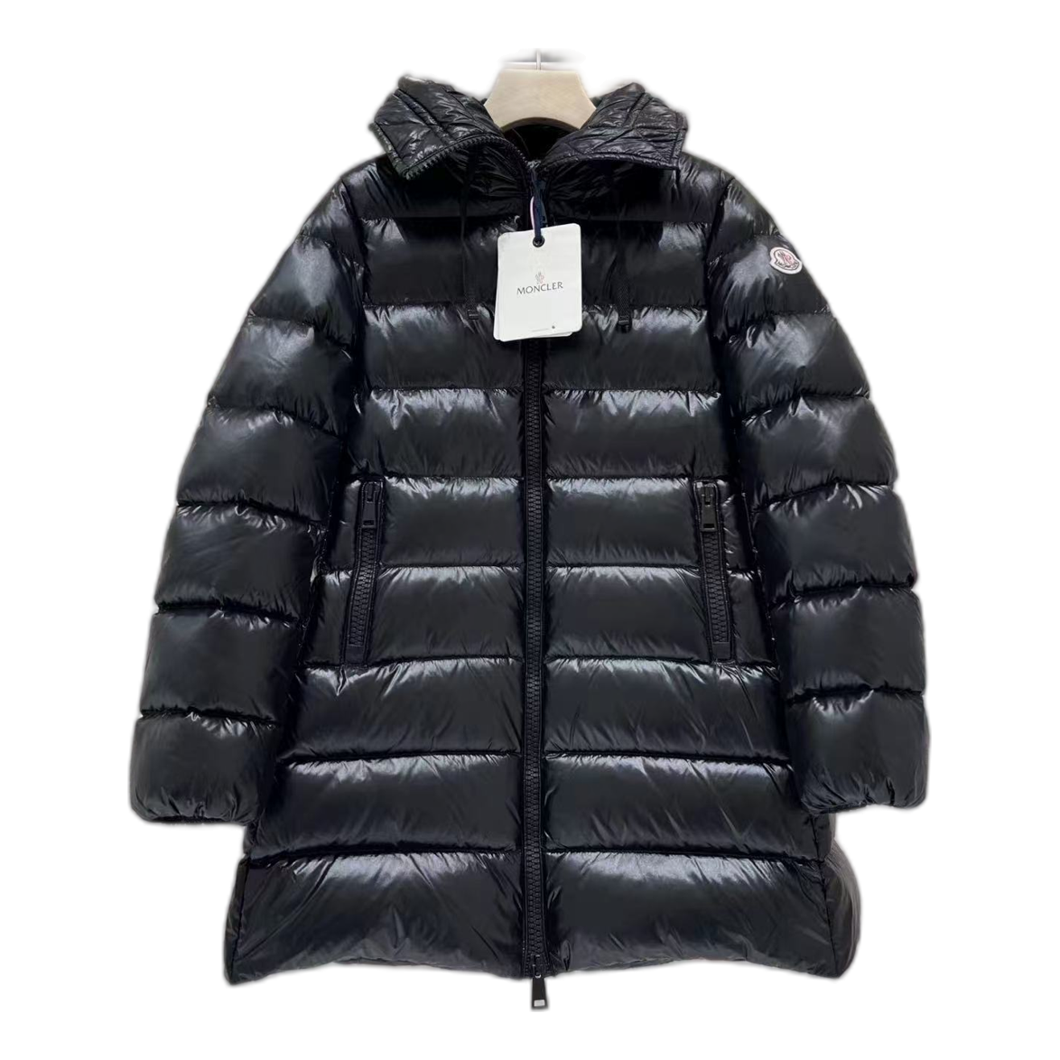 Moncler Suyen Hooded Puffer Coat | Black | Full-Length Premium Down