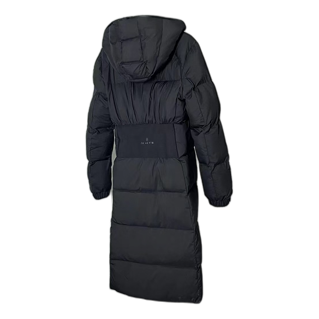 Moncler Matte Zip-Front Hooded Long Puffer Coat | Black | Premium Down