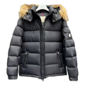 Moncler Fur-Trim Hooded Puffer Jacket | Black | Full-Length | Fur-Trim Hood