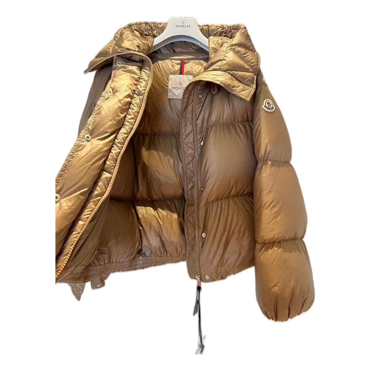 Moncler Borey Hooded Puffer Jacket | Bronze | Premium Down | Structured Hood