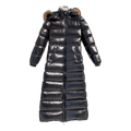 Moncler Glossy Fur-Trim Hooded Long Puffer Coat | Premium Down | Fur Trim