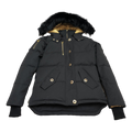 Moose Knuckles Gold 3Q Fur-Trim Hooded Puffer Jacket | Black | Canadian Down