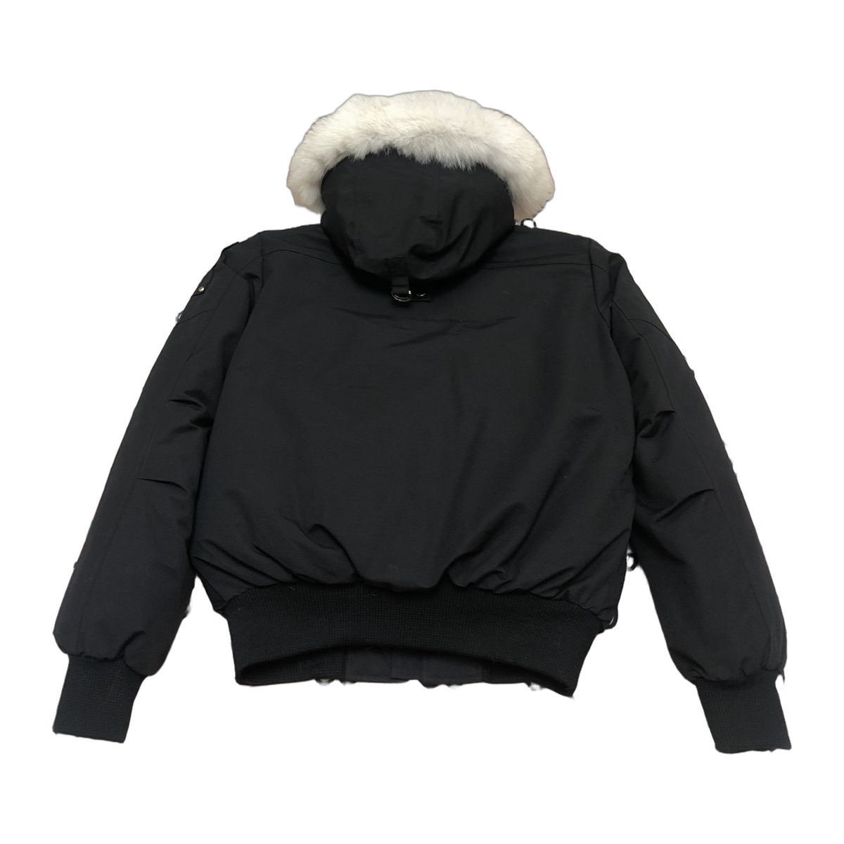 Moose Knuckles Men's Ballistic Shearling-Trim Bomber Jacket | Black | Canadian Down