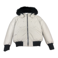 Moose Knuckles Men's Ballistic Shearling-Trim Bomber Jacket | Black | Canadian Down