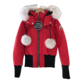 Moose Knuckles Debbie Fur-Trim Bomber Jacket | Canadian Down | Coyote Fur Collar