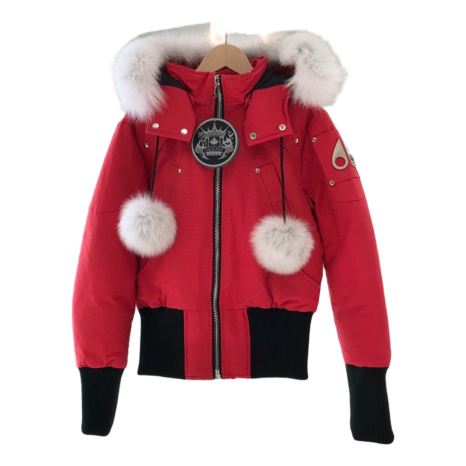 Moose Knuckles Debbie Fur-Trim Bomber Jacket | Canadian Down | Coyote Fur Collar