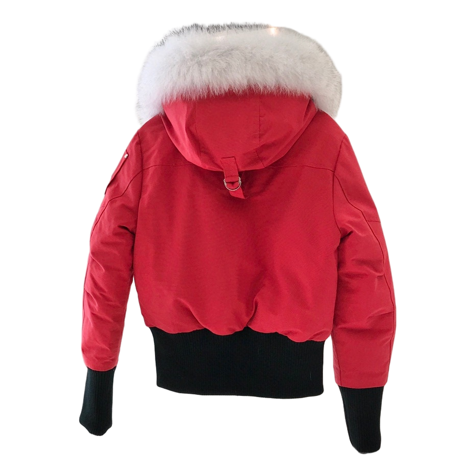 Moose Knuckles Debbie Fur-Trim Bomber Jacket | Canadian Down | Coyote Fur Collar