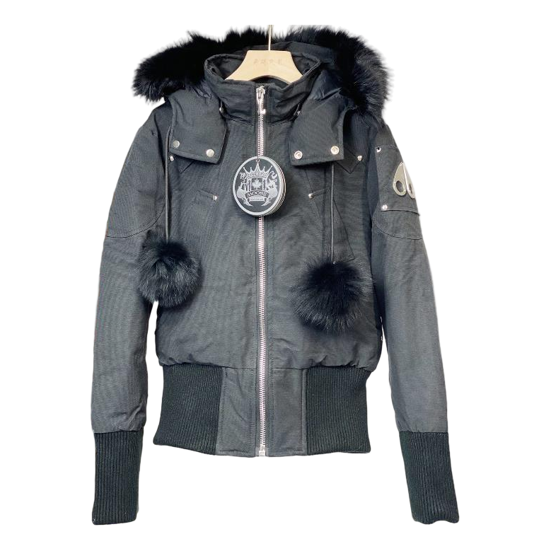 Moose Knuckles Debbie Fur-Trim Bomber Jacket | Canadian Down | Coyote Fur Collar