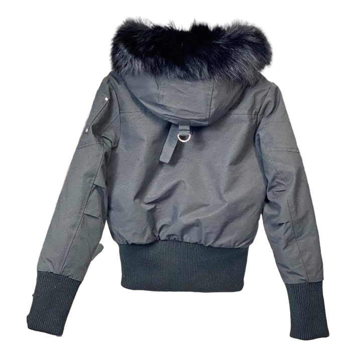 Moose Knuckles Debbie Fur-Trim Bomber Jacket | Canadian Down | Coyote Fur Collar
