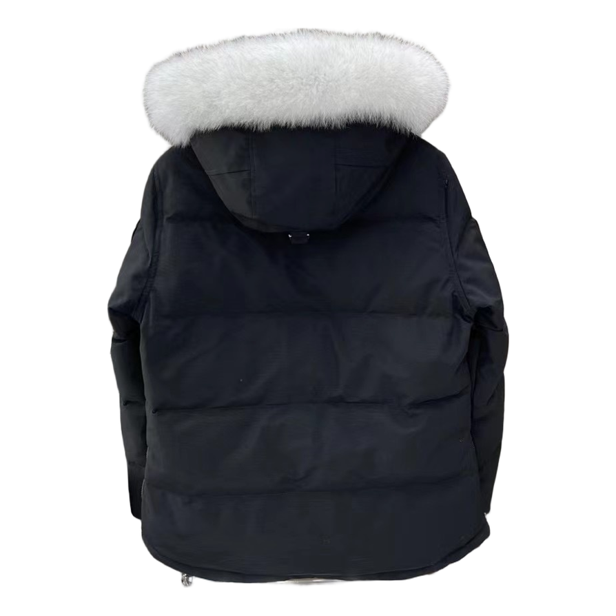 Moose Knuckles Chest-Zip Fur-Trim Hooded Puffer Jacket | Canadian Down | Coyote Fur