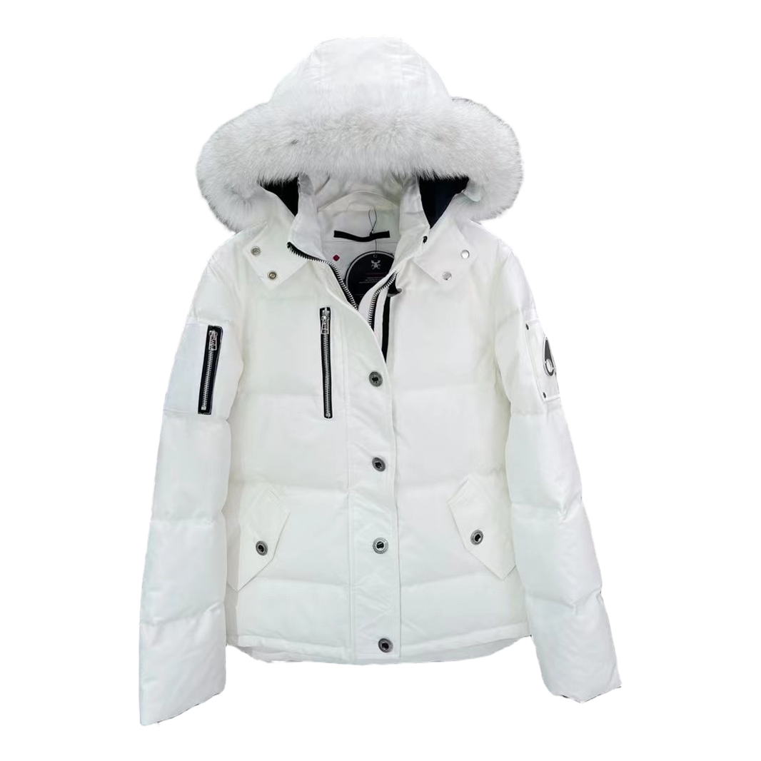 Moose Knuckles Chest-Zip Fur-Trim Hooded Puffer Jacket | Canadian Down | Coyote Fur