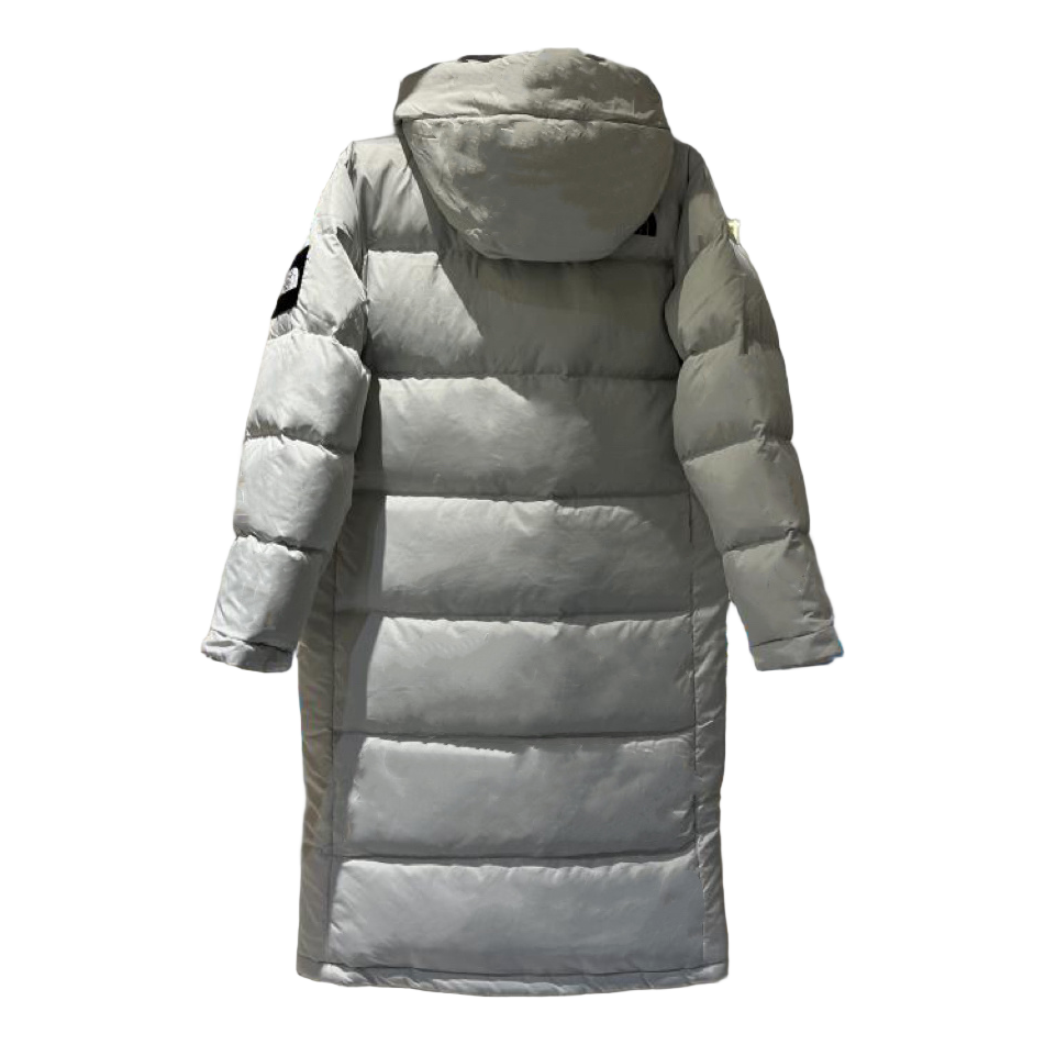 The North Face Color Block Hooded Long Puffer Coat | Grey | Women's Winter Coat