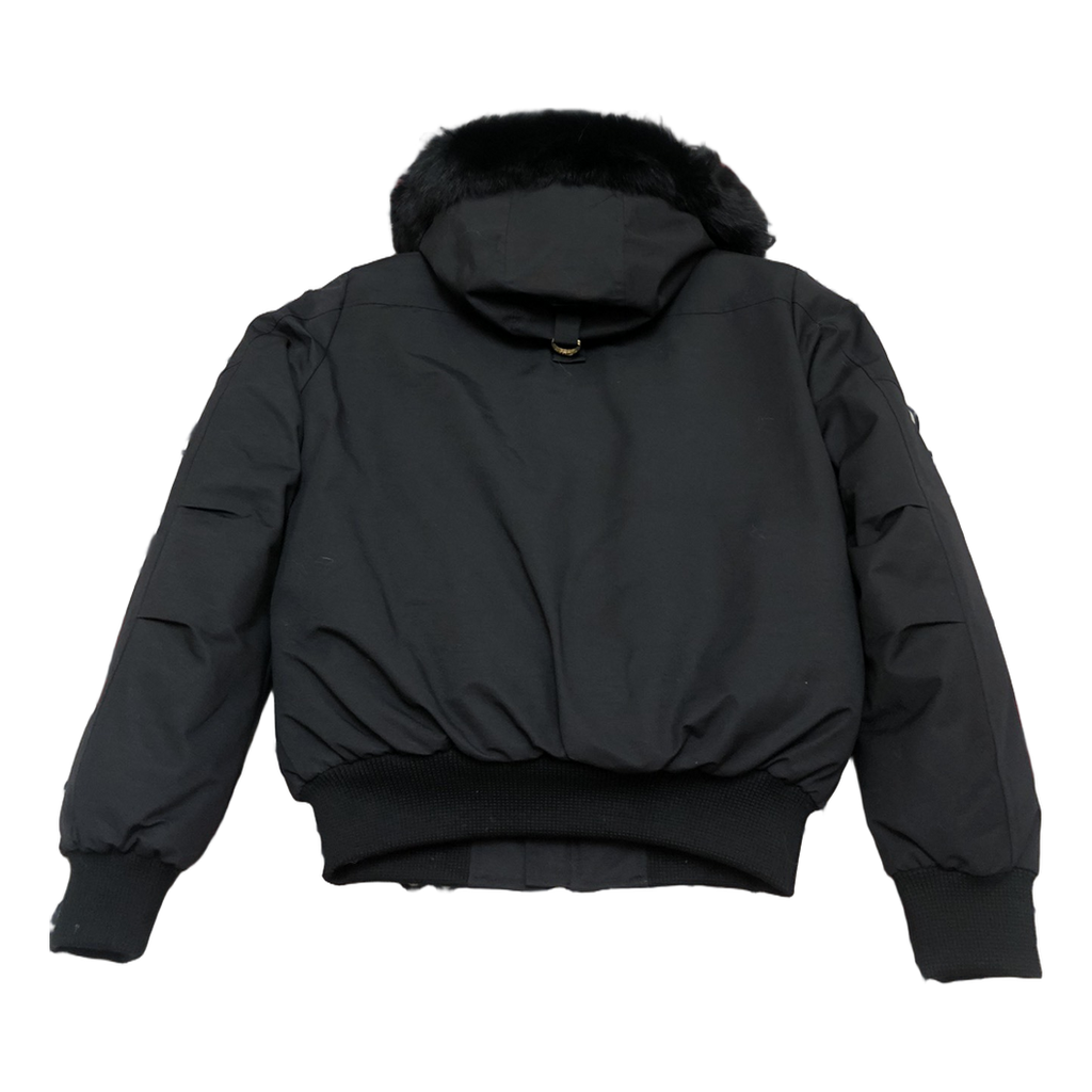 Moose Knuckles Gold Ballistic Fur-Trim Bomber Jacket | Black | Canadian Down