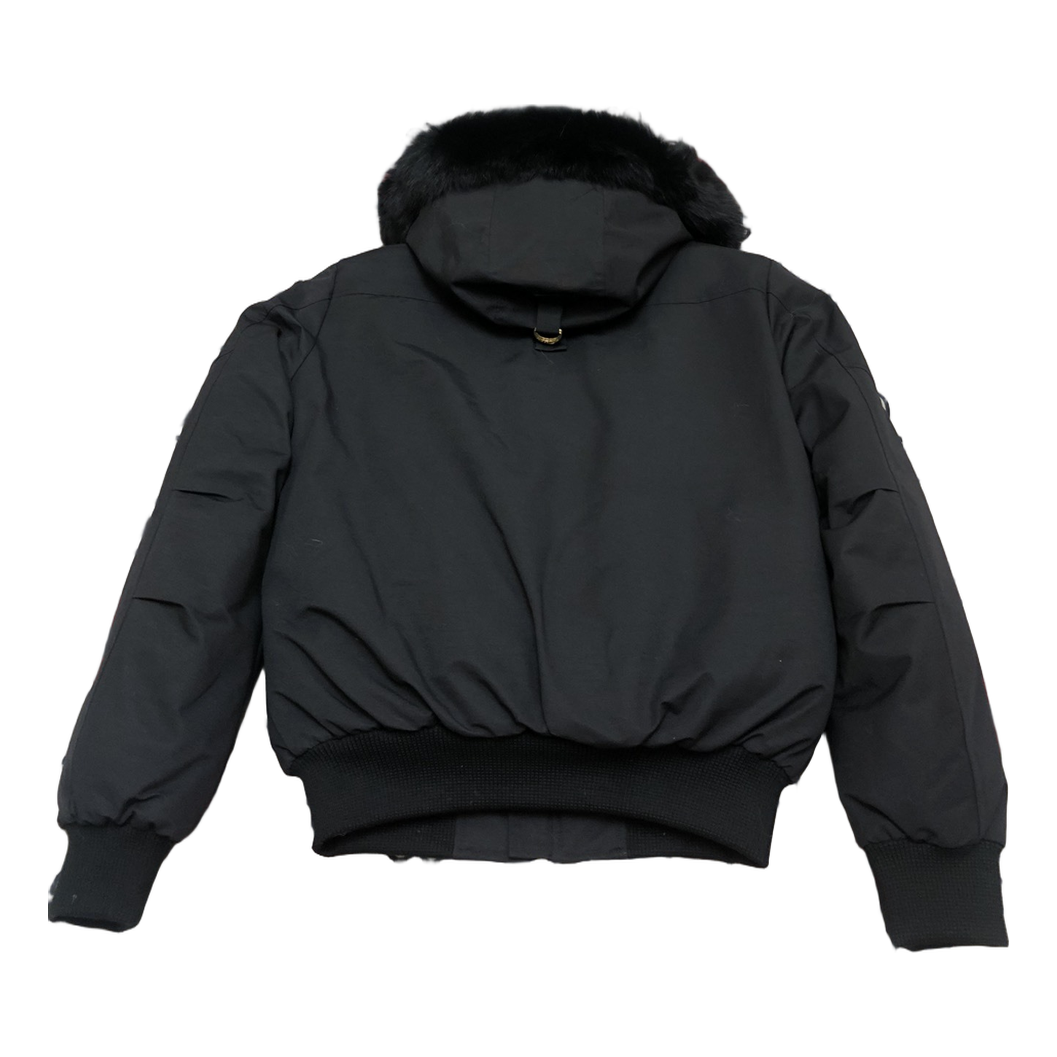 Moose Knuckles Gold Ballistic Fur-Trim Bomber Jacket | Black | Canadian Down
