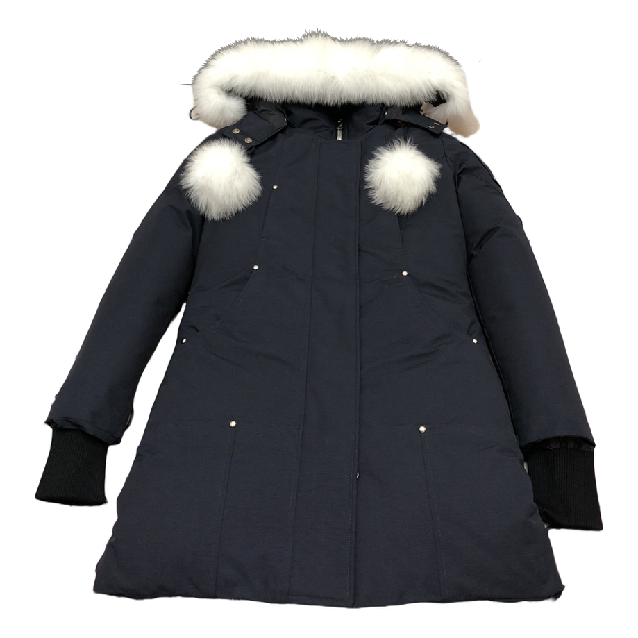 Moose Knuckles Stirling Pom-Pom Parka | Navy | Canadian Down Extreme Cold