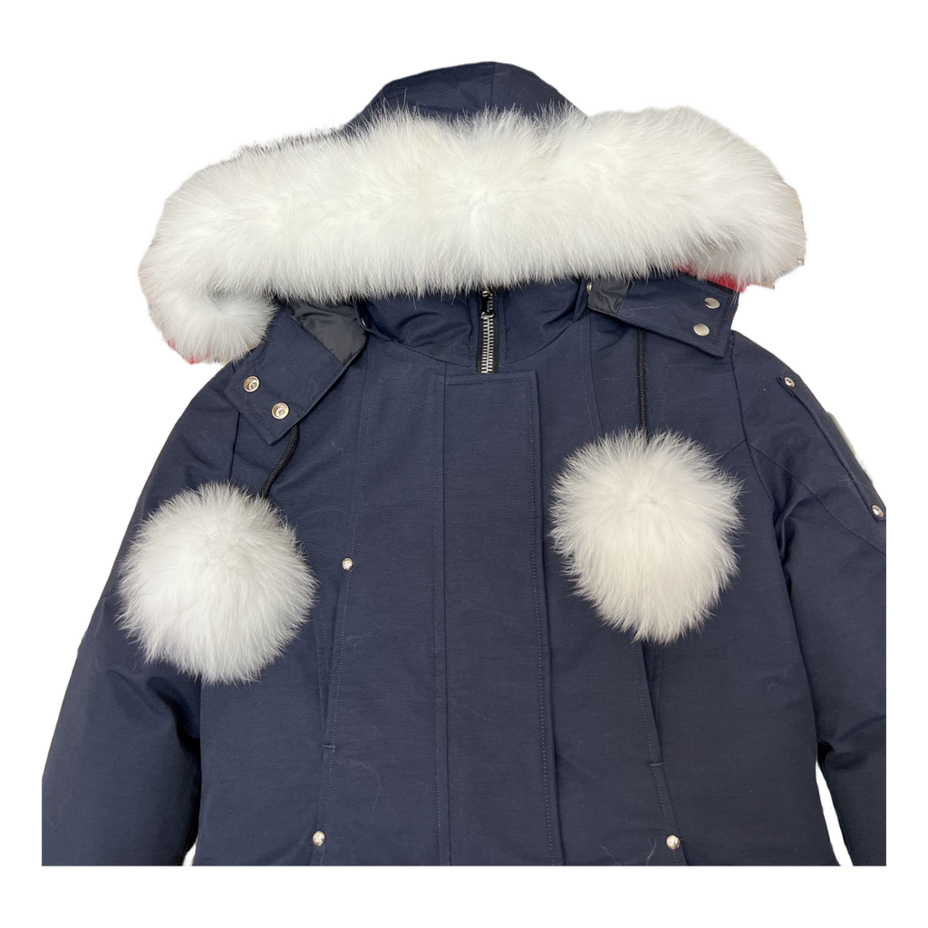 Moose Knuckles Stirling Pom-Pom Parka | Navy | Canadian Down Extreme Cold