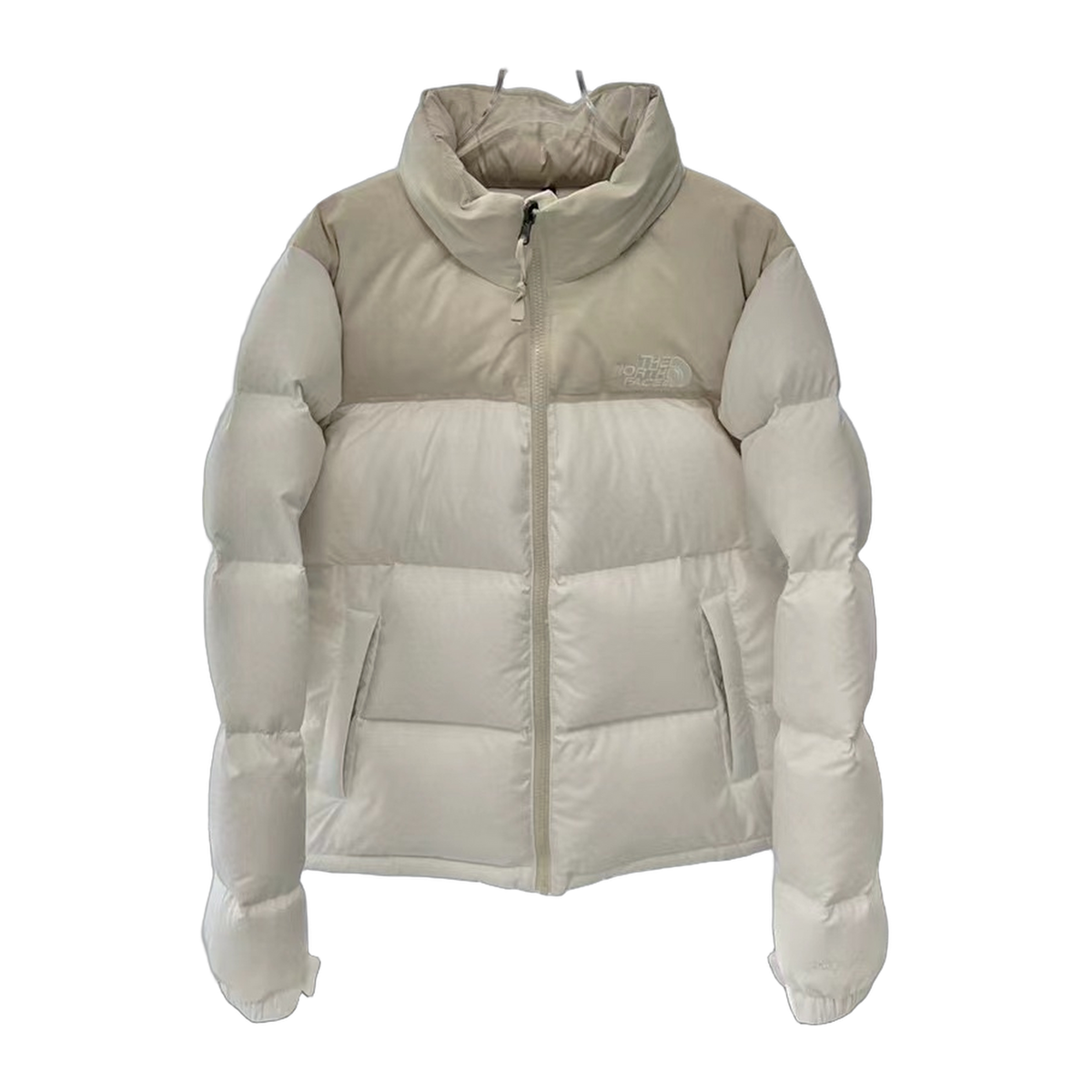 The North Face Stand-Collar Cropped Puffer Jacket | Cream | Women's Winter Coat